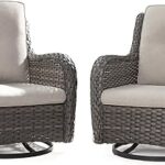 Amazon.com: HUMMUH Outdoor Swivel Rocker Wicker Patio Chairs Set .