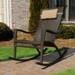 Tortuga Outdoor Wicker Brown Aluminum Frame Rocking Chair with .