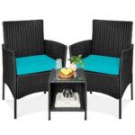 Best Choice Products 3-Piece Outdoor Wicker Conversation Patio .