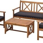 Amazon.com: Tangkula 4 PCS Acacia Wood Patio Furniture Set .