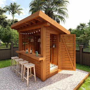 Patio Bar Plans,tiki Bar Plans DIY Outdoor Wooden Bar Plans, Build .