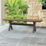 LUE BONA 60 in.Alu Recycled Plastic Wood Outdoor Patio Benches X .