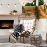 Wicker & Metal Outdoor Patio Chair, Egg Chair Natural - Threshold .