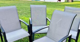 Cisvio Patio Chairs Set of 4, Rust-Free Outdoor Chairs W/Metal .
