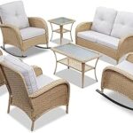 Amazon.com: Belord Patio Conversation Sets Wicker Furniture, 7 PCS .