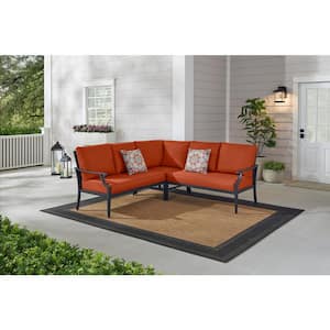 Hampton Bay Braxton Park 3-Piece Black Steel Outdoor Patio .