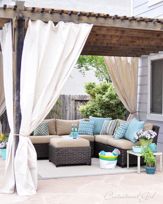 outdoor room with canvas panels | Outdoor rooms, Outdoor curtains .