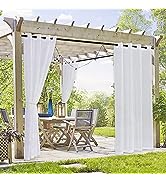 Amazon.com: RYB HOME 2 Panels Outdoor Curtains for Patio - Linen .