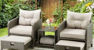 PamaPic 5-Pieces Wicker Patio Furniture Set Outdoor Patio Chairs .