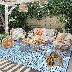 Amazon.com: Reversible Outdoor Rugs for Patio Decor 6x9ft .