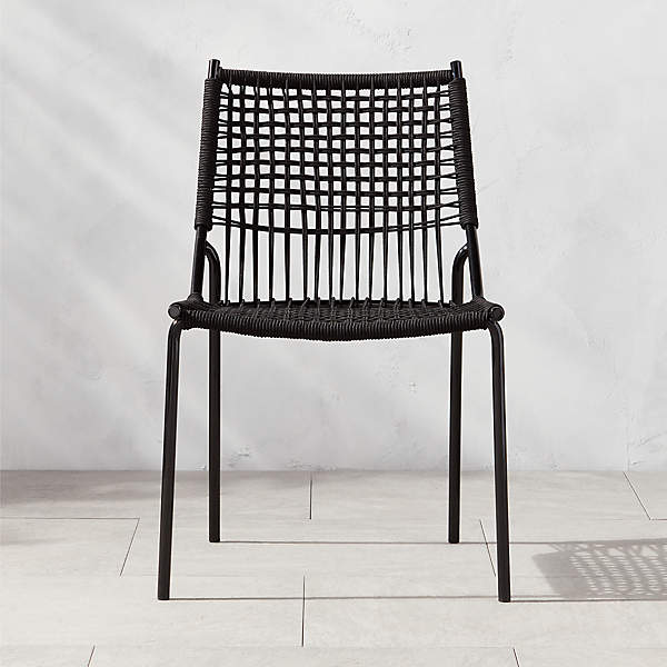 Virve Black Rope Outdoor Patio Dining Chair + Reviews | C