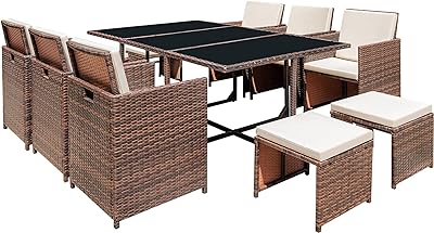 Amazon.com: Devoko 9 Pieces Patio Dining Sets Outdoor Space Saving .