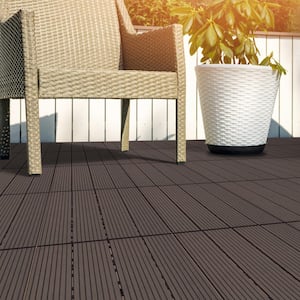 Pure Garden 1 ft. W x 1 ft. L 6 Patio Tiles Wood/Polypropylene .