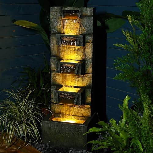 Amazon.com: SERBILHOME 5-Tiers Water Fountain Outdoor Garden .