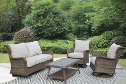 Backyard Creations® Cascade Cove Brown 4-Piece Wicker Patio Set .