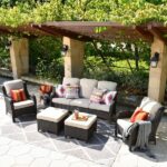 XIZZI Erie Lake Brown 5-Piece Wicker Outdoor Patio Conversation .