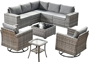 Amazon.com: Patio Furniture Sets Outdoor Sectional Sofa Swivel .