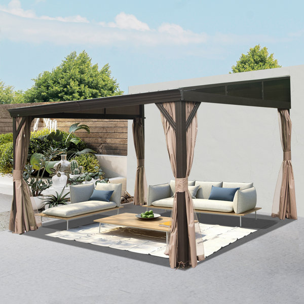 domi outdoor living Aluminum Patio Gazebo Lean to Wall Mounted .