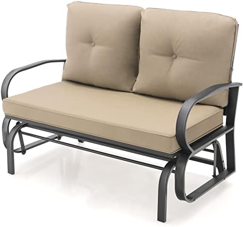 Amazon.com: Tangkula Patio Glider Bench, 49" x 26.5" x 34.5 .