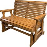 Amazon.com: Wooden Patio Glider with High Roll Back and Deep .