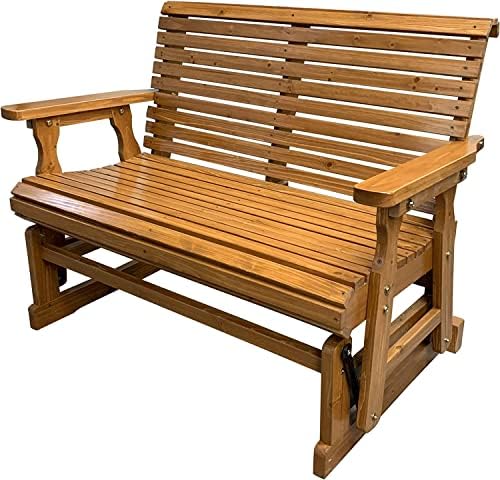 Amazon.com: Wooden Patio Glider with High Roll Back and Deep .