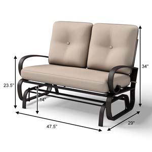 Amazon.com : Giantex Outdoor Glider Bench, Patio 2 Person Loveseat .