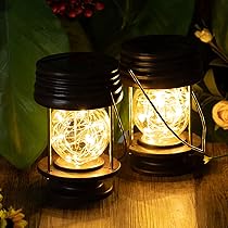 Amazon.com: 2 Pack Solar Lanterns Outdoor Waterproof Hanging .