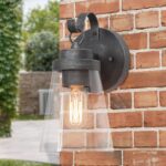 LNC Modern Brushed Gray Outdoor Wall Lantern Sconce with Bell .