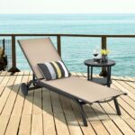 Costway Outdoor Patio Lounge Chair Chaise Reclining Aluminum .