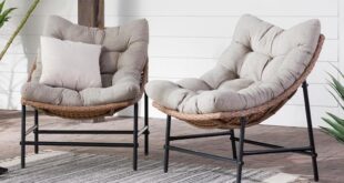 Walker Edison Furniture Company Papasan Rattan Removable Cushions .