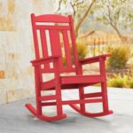 LUE BONA Red Plastic Adirondack Outdoor Rocking Chair Porch Rocker .