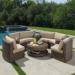 Canopy Cyprus Brown 8-Piece Resin Wicker Outdoor Sectional with .