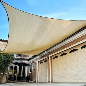 workpoint 20 ft. x 24 ft. Sand Rectangle Sun Shade Sail For .