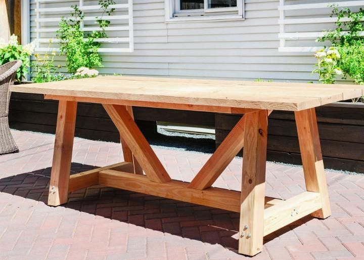 25 DIY Patio Table Plans Free | Wood patio table, Diy outdoor .