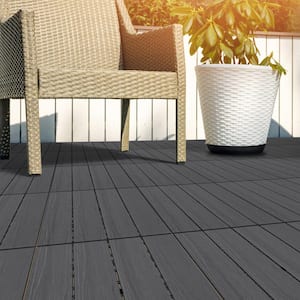 Pure Garden 1 ft. W x 1 ft. L 6 Patio Tiles Woodgrain Wood .