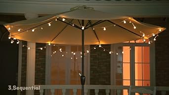 Enhon Patio Umbrella String Lights, Shatterproof Globe LED String .