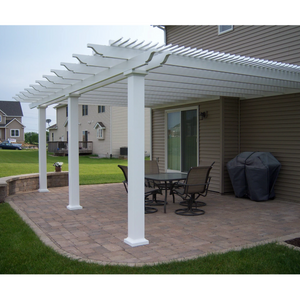 32 x 10 Pergola Attached to House - Vinyl & Aluminum Pergo