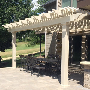 8x14 Attached Pergola with Roof - Vinyl Pergola Kit On Sa