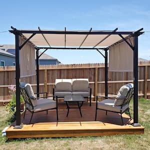 EAGLE PEAK Outdoor Gazebo Pergola 10 ft. x 10 ft. with Retractable .