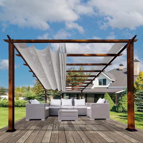 Paragon Outdoor Florence 11 ft. x 11 ft. Wood Grain Aluminum .