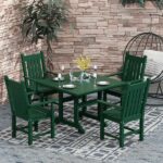 WESTIN OUTDOOR Hayes 5-Piece Square HDPE Plastic Outdoor Dining .