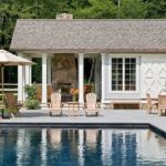 Square Set Columns on outdoor area | Pool houses, Pool house .