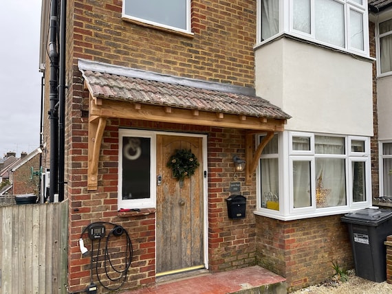 Made to Order.green Oak Porch Canopy, Door Porch Flat Roof Canopy .