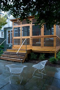 hm. slats for walls | Screened porch decorating, Screened porch .