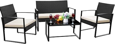 Amazon.com: Greesum 4 Pieces Patio Furniture Set, Outdoor .