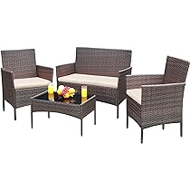 Amazon.com: Greesum Patio Furniture 4 Pieces Conversation Sets .