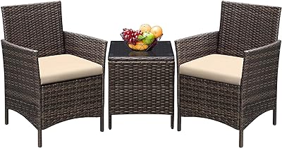 Amazon.com: Greesum 3 Pieces Patio Furniture Sets Outdoor PE .