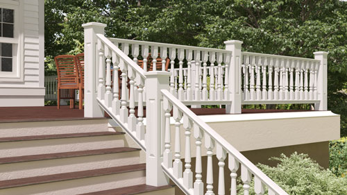 Cedar Wood Porch Railing System for robust Traditional Porche