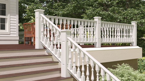 Cedar Wood Porch Railing System for robust Traditional Porche