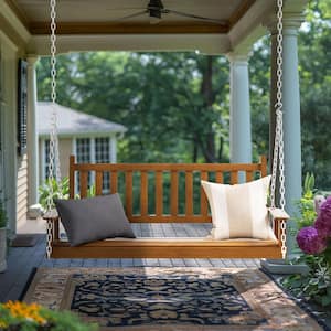 VEIKOUS 5 ft. Wood Patio Porch Swing Outdoor With Chains and .